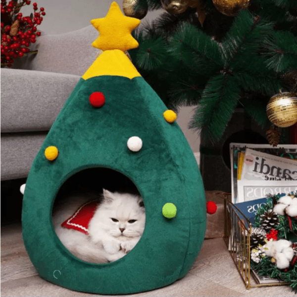 Kerstboomvorm dierenhuis