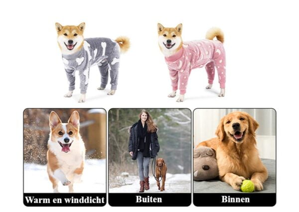 Warme Fleece Pyjama voor Honden