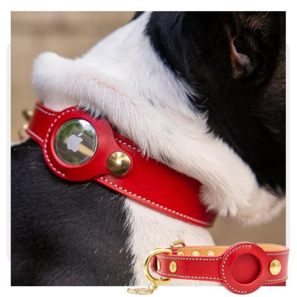 Leren Apple AirTag Halsband voor Honden