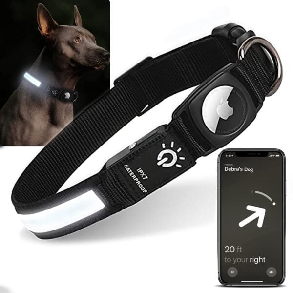 Lichtgevende Apple AirTag Halsband voor Honden