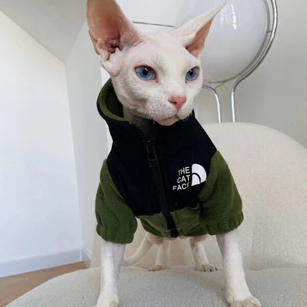 The Cat Face Purr Suit - Warm Fleece Vest voor Katten