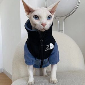 The Cat Face Purr Suit - Warm Fleece Vest voor Katten
