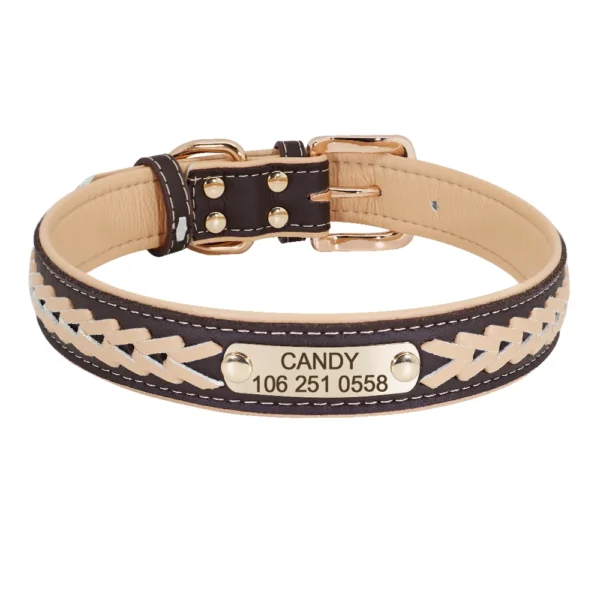 Leren Halsband met Naam voor Honden - Cowboy Style
